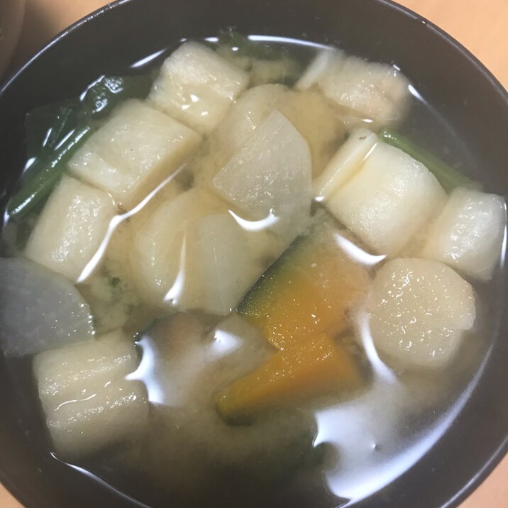 かぼちゃとお麩のお味噌汁